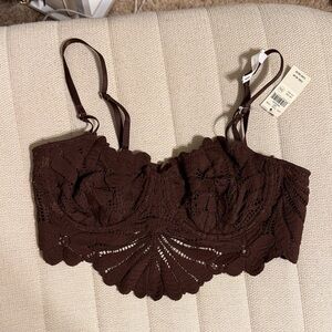 Aerie Chocolate Lace Bralette